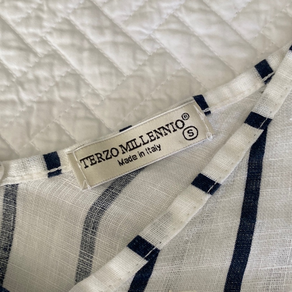 Women’s Sundress.  White & Navy,  size S